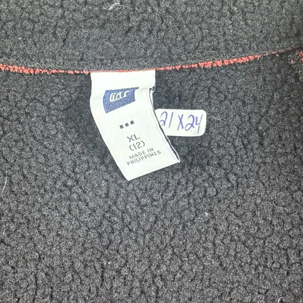 GAP Full Zip Heavy Fleece Jacket Youth XL(12) Red Black Two Tone Back To School